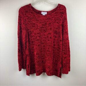 Vintage Avenue Red scoop neck Long Sleeve Sweater size 14/16 Valentine’s Day